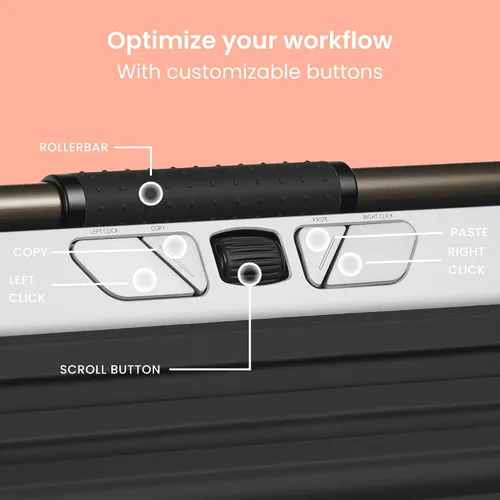 Vista 9 de Contour Rollermouse Go - Mouse inalámbrico portátil para alivio del túnel carpiano, ratón compacto con Bluetooth y USB, diseño ambidiestro de 5