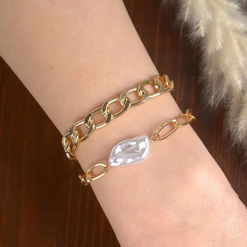 Vista 62 de Long tiantian Pulsera de oro gruesa para mujer, pulseras de oro delicadas, pulseras para mujer, pulseras apilables de eslabones de cadena