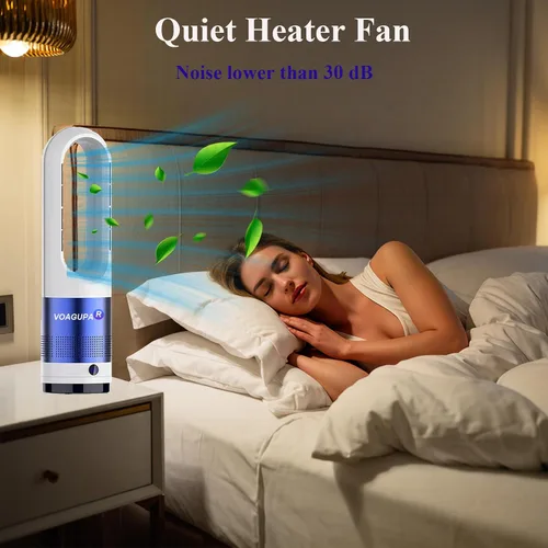 Vista 5 de Combo de calentador y ventilador sin aspas, ventilador de calentador de 1400 W y ventilador frío de 40 W, ventilador oscilante de 80°, uso durante