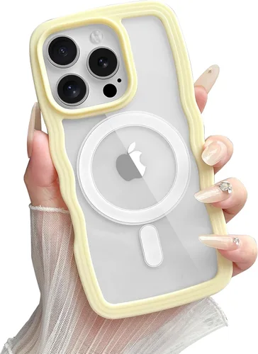 Vista 36 de Yeddabox Magsafe - Funda compatible con iPhone 13, diseño de ondas, lindo marco de colores de caramelo con ondas de agua, a prueba de golpes
