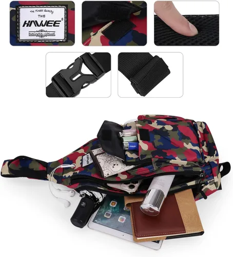 Vista 4 de HAWEE Mochila bandolera para mujer, anti-agua, ajustable inclinado