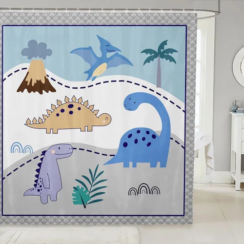 Vista 44 de Castle Fairy Watercolr - Cortina de ducha de tela de carreras de caballos, cortinas de ducha de juego de caballos para baño, cortina de ducha