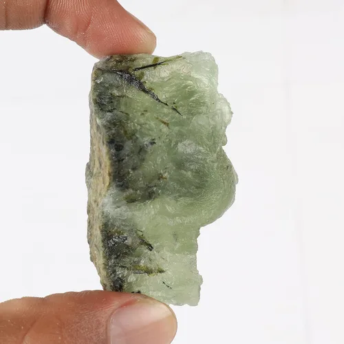 Vista 3 de GEMHUB Especímenes minerales de prehnita verde áspero natural de 301 ct, prehnita para curar