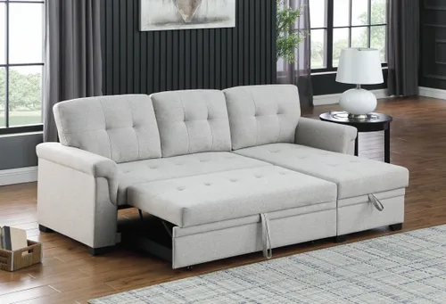 Vista 10 de Lilola Home Lucca - Sofá cama modular reversible de 84 pulgadas con cama Negro