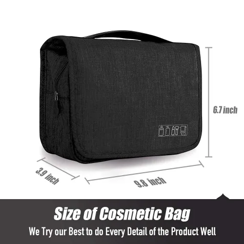 Vista 3 de Neceser de viaje colgante, organizador de cosméticos, bolsa de maquillaje portátil para mujeres y hombres con gancho fuerte y bolsillos, bolsa