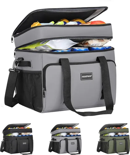 Vista 8 de Hulongo Bolsa Enfriadora Suave Aislada, Enfriadores de Hielo Grandes de Lados Suaves para Playa, Plegable y Portátil