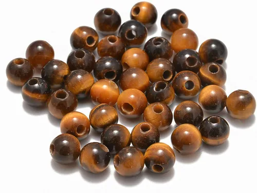 Vista 27 de AD Beads Cuentas de gema natural de 8 mm redondas sueltas con gran agujero de 2,5 mm, 40 piezas (turquesa africana)
