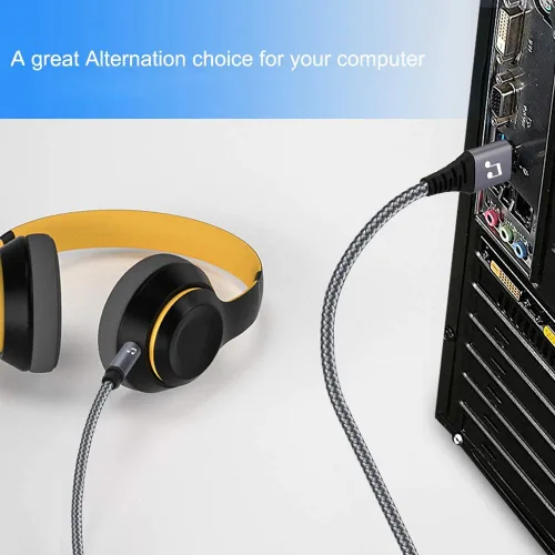 Vista 5 de Adaptador de conector de audio USB a 0.138 in, cable de audio estéreo AUX USB 2.0 a 0.138 in, compatible con laptop, altavoz, soporte de ventanas