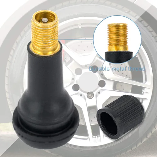 Vista 11 de 8 vástagos de válvula de neumático TR413 sin cámara de alta calidad, vástago de válvula de neumático de goma negra, universal para agujeros
