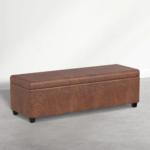 Vista 11 de SIMPLIHOME Avalon - Banco contemporáneo tipo otomana rectangular con almacenamiento extragrande de 54 pulgadas de ancho, de pelo sintético de Gris