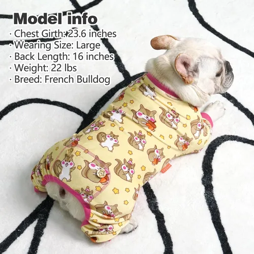 Vista 7 de KYEESE - Pijama de terciopelo para perros pequeños para uso diario, ardilla