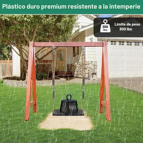 Vista 4 de SELEWARE Asiento de columpio resistente con cuerda ajustable, columpio de A: Asiento oscilante negro (1 paquete)