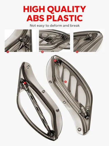 Vista 2 de Carenado superior ahumado, deflectores de aire ajustables, carenado lateral, parabrisas compatible con Harley Touring 1996-2013