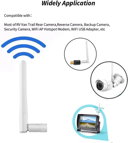 Vista 2 de Dual Band WiFi 2.4GHz 5GHz 5.8GHz 3dBi MIMO RP-SMA Antena macho para enrutador WiFi Repetidor Repetidor de señal Tarjeta de red inalámbrica