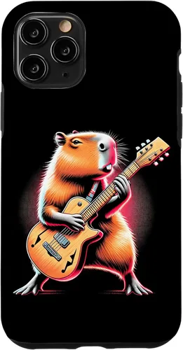Vista 27 de iPhone 16 Capybara Playing Guitar Like A Rocker Guitarist Rock'n Roll Case