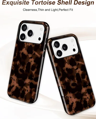 Vista 11 de Jusy Funda compatible con MagSafe con estampado de caparazón de tortuga marrón para iPhone 7/8/SE, cubierta protectora de TPU suave magnética