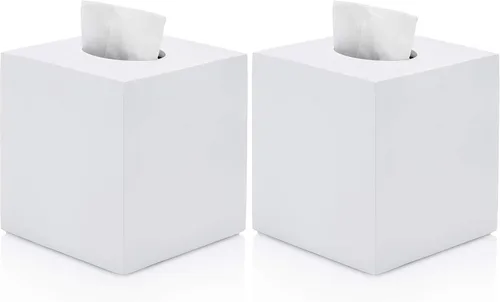 Vista 10 de Cubierta cuadrada para caja de pañuelos de la colección negra mate