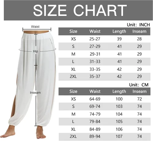 Vista 6 de PACBREEZE - Pantalones de yoga harem para mujer con hendidura lateral para entrenamiento