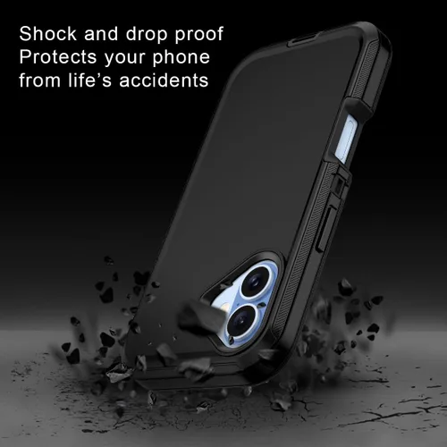 Vista 4 de I-HONVA Funda para iPhone 17 a prueba de golpes, a prueba de polvo y caídas, 3 capas de protección de cuerpo completo [sin protector de pantalla]