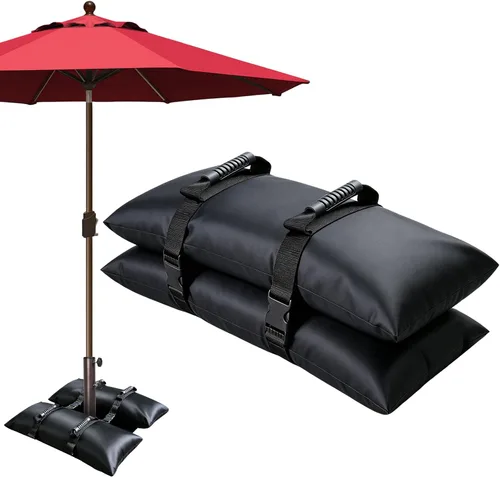 Vista 11 de EliteShade USA - Base de sombrilla para patio de 33" x 33", cuadrada, rellena de arena/agua, soporte de sombrilla negro