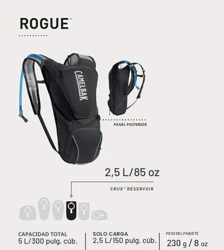 Vista 4 de CamelBak Rogue - Paquete de hidratación 85oz, color negro/grafito