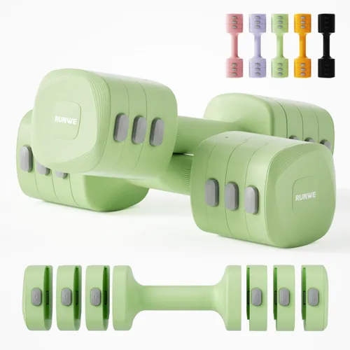 Vista 12 de Lightweight Adjustable Dumbbell Kettlebell Set - 4 in 1 Free Weight Set with Kettlebell Grip Converter, Each 2.2 3.3 4.4 5.5lb Quick Change