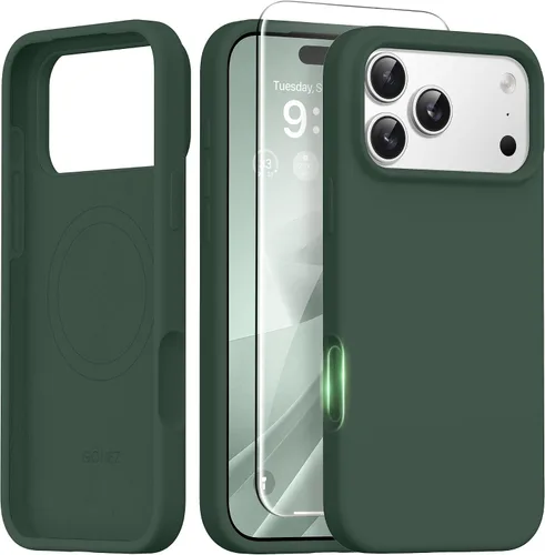 Vista 153 de GONEZ Funda magnética para iPhone 14, compatible con Magsafe, con protector de pantalla + protector de cámara, forro de microfibra antiarañazos