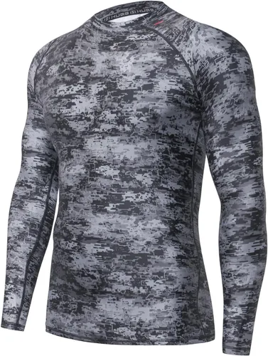 Vista 29 de HUGE SPORTS Camiseta de protección contra erupciones de manga larga para hombre UPF 50+ con protección UV, de secado rápido, con costuras