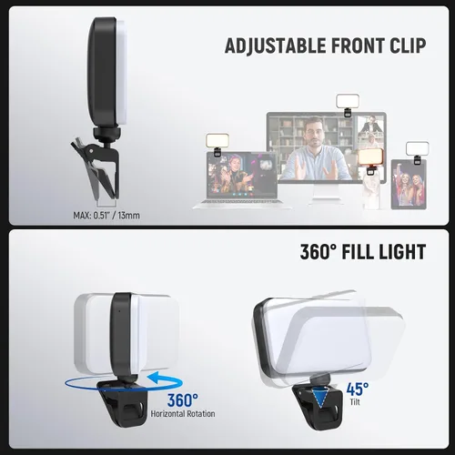 Vista 6 de NEEWER Versión de Nivel de Entrada Luz LED para Selfie, Clip de Plástico para Relleno de Luz en Teléfono para iPhone, 66 LEDs CRI92 Portátil