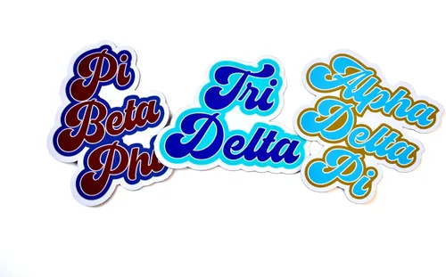 Vista 4 de Alpha Phi - Juego de 2 imanes de hermandad retro para automóvil, extraíbles sin residuos, para todo tipo de clima, para niñas y estudiantes