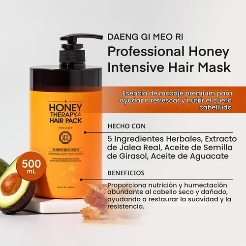 Vista 3 de Daeng Gi Meo Ri Mascarilla capilar intensiva de miel, 33.8 fl oz