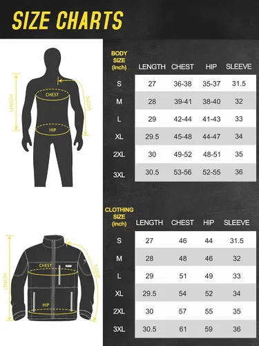Vista 6 de PTAHDUS Chaqueta térmica para hombre con batería de 7,4 V, con bolsillo calentador de manos