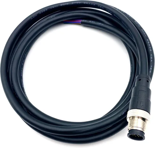 Vista 7 de M12 Cable conector macho de 12 pines, un código de cable de moldeo recto Sensor de aviación masculino Cable eléctrico de PVC Cable moldeado