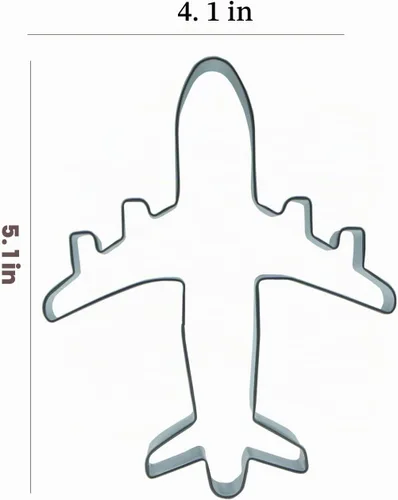 Vista 2 de Keewah Cortador de galletas de avión, 5.2 x 4.1 pulgadas, acero inoxidable