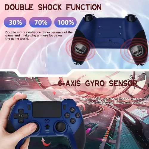 Vista 5 de OFOTEIN Controlador inalámbrico Pro para controlador PS4, controlador de juego compatible con Playstation 4SlimProPC, batería recargable integrada