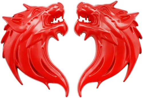 Vista 11 de 2 piezas Cool Wolf Head Car Side/Rear / Front Decor Badge Emblema 3D Autoadhesivo Placa Adhesiva para Coche (negro)