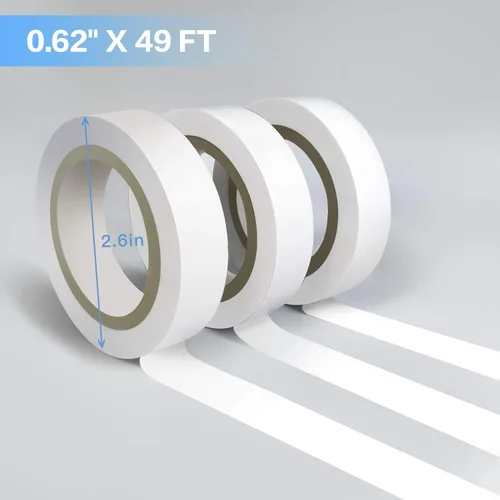 Vista 2 de Wapodeai - 3 unidades de cinta de aislar blanca, cinta impermeable de alta calidad, ignífuga, para interiores y exteriores, de 0.62 pulgadas x 49