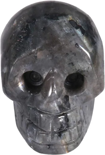 Vista 5 de mookaitedecor 5 figuras de calavera de cristal de labradorita, 1 pulgada Gris