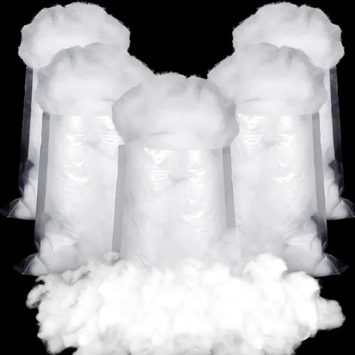 Vista 12 de Riakrum Decoración de Nieve Falsa con Relleno de Fibra Esponjosa Artificial Blanca para Cubrir Árboles y Decoraciones de Hogar y Fiestas (180 G)