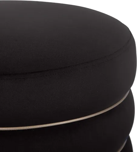 Vista 6 de TOV Furniture Lakka - Otomana de terciopelo negro