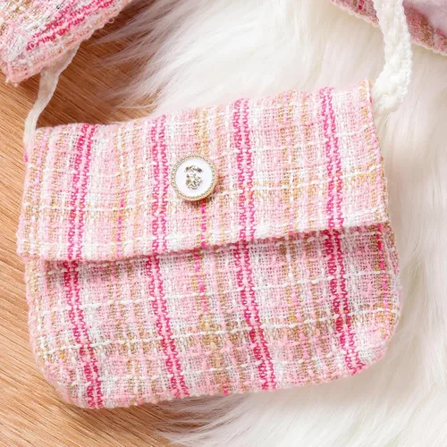 Vista 5 de Fernvia Conjunto de 2 piezas de minifalda de punto con volantes y cuello alto para bebé niña