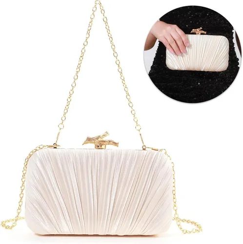 Vista 2 de Bolso de mano para mujer, bolso de noche elegante con cadena extraíble, elegante bolso de mano