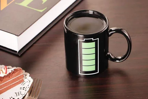 Vista 4 de Taza de café que cambia de calor para papá, taza de cerámica mágica que cambia de color que revela un mensaje oculto con café caliente, regalo