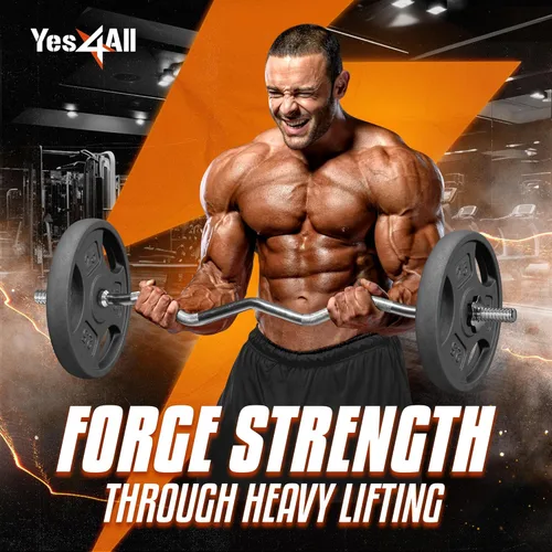 Vista 6 de Yes4All Placas de peso de agarre estándar de 1 pulgada, hierro fundido con varios tamaños de 2.5 libras a 35 libras para entrenamiento de fuerza