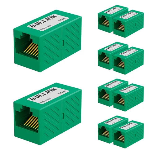 Vista 10 de iwillink Conector Ethernet RJ45, hembra a hembra, paquete de 5, color negro
