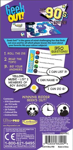 Vista 3 de Geek Out! 90's Edition - Divertido juego de preguntas para jugar contra amigos y familiares, quién conoce la era de los 90 lo mejor y la cultura pop