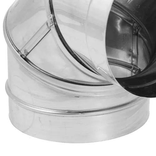 Vista 8 de DuraVent Tubo de codo de acero inoxidable, plata