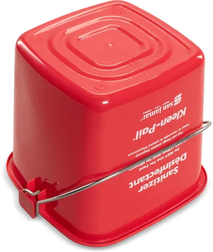 Vista 2 de San Jamar Kleen-Pail® - Cubo de limpieza de plástico, 3 cuartos de galón, color rojo