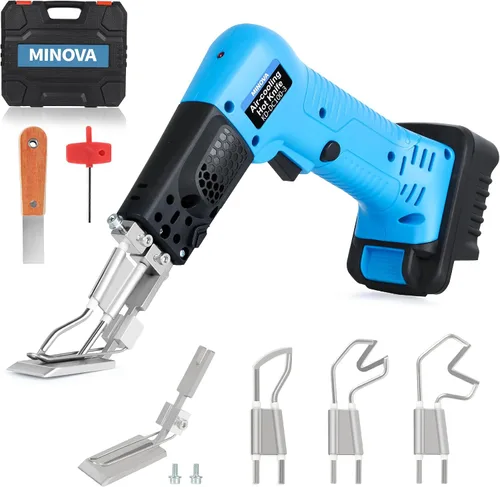 Vista 10 de Cuchillo eléctrico inalámbrico de refrigeración por aire, kit de herramientas de corte de espuma de 6 pulgadas con estuche resistente y una batería
