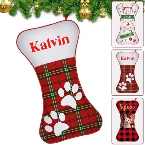 Vista 15 de Medias de Navidad de raza de perro personalizadas con texto de nombre, regalos de decoración de calcetines de Navidad personalizados para perros
